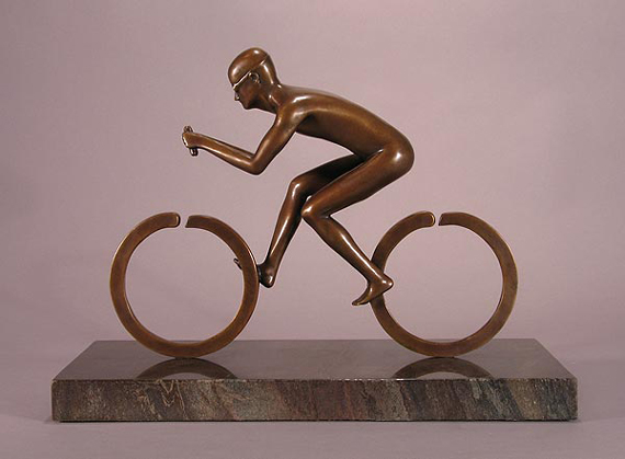 Cyclist - Bronze Sculpture