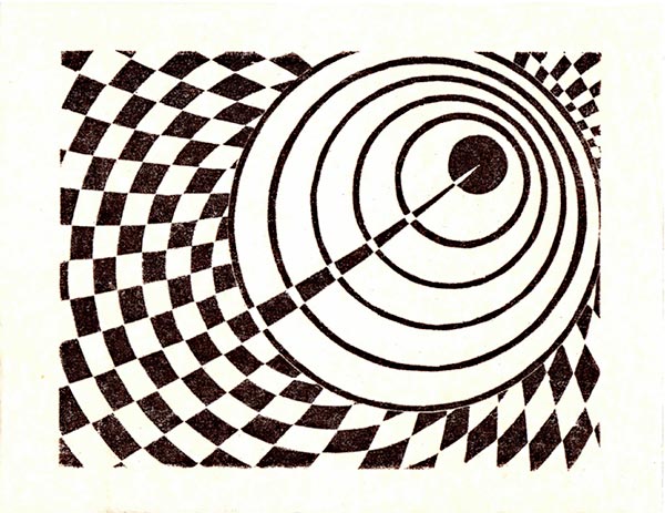 Not Inside, Not Outside - Woodblock Print