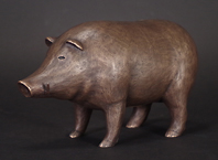 Boar Bank - Bronze Sculpture